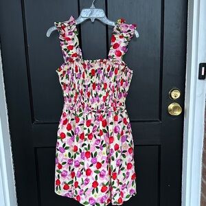 English Factory Medium Floral Smocked Dress with Ruffle Straps Mini